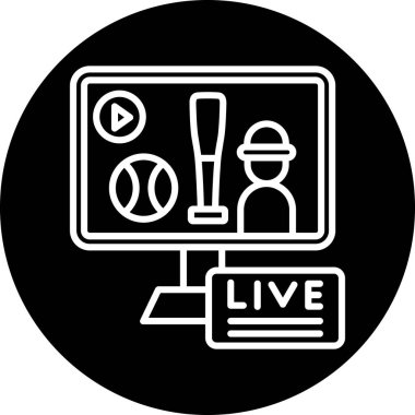 Satır dizaynında canlı TV simgesi