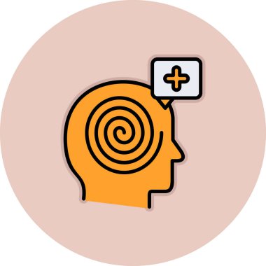 Beyin. Web simgesi basit illüstrasyon