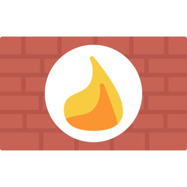 Beyaz arkaplanda ateş vektörü illüstrasyonu.