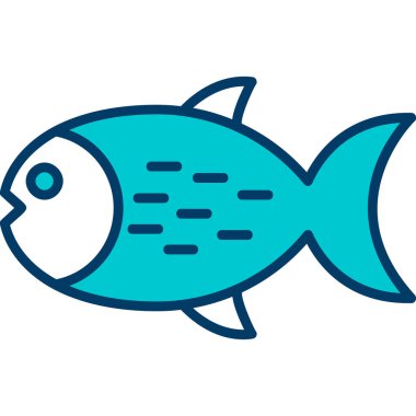 Balık ikonu. Web tasarımı için balık vektör simgelerinin özet çizimi