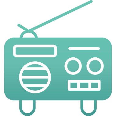 radyo ikonu. Basit tasarım çizimi