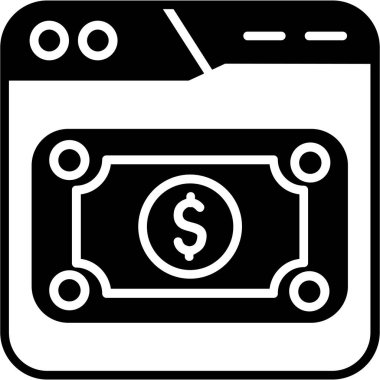 Para ikonu, vektör illüstrasyonu. para makinesi