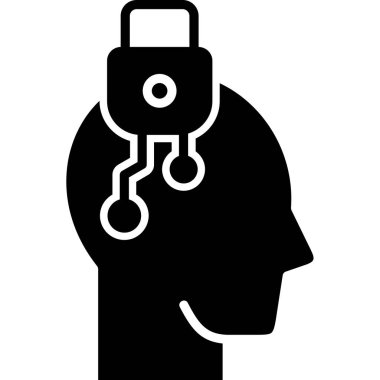 beyin ikonu vektör illüstrasyonu