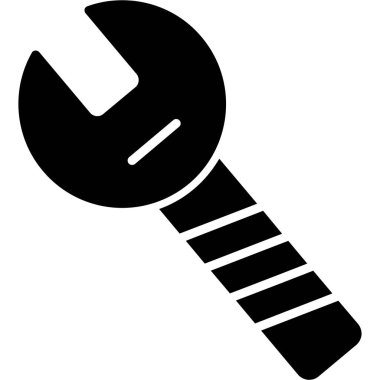 İngiliz anahtarı ve tornavida simgesi, vektör illüstrasyonu