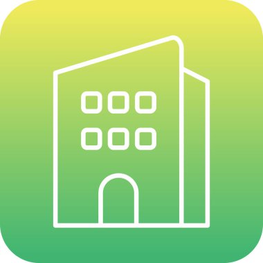 Benzersiz binalar vektör çizgisi simgesi