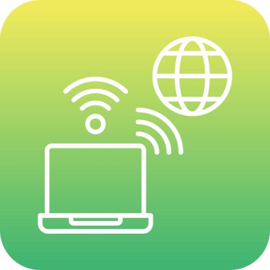 Benzersiz internet ağ çizgisi vektör simgesi