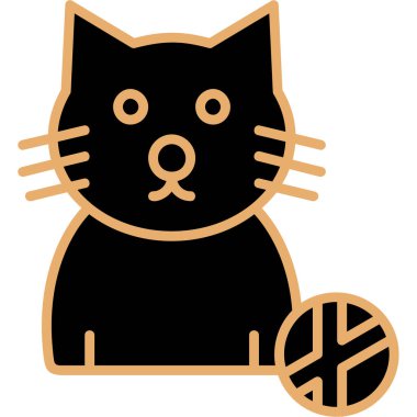 Kedi. Web simgesi basit illüstrasyon