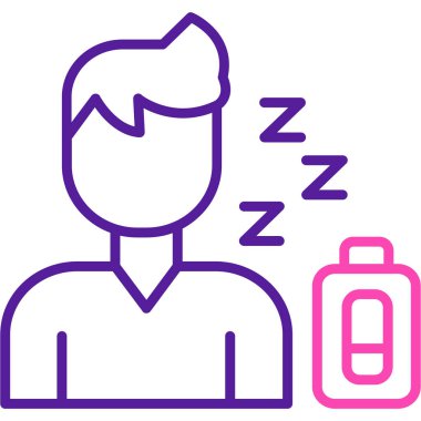 Uyku tulumu, illüstrasyon, beyaz arka planda vektör ile avatar adam