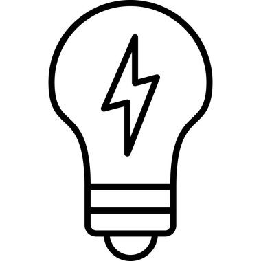Enerji ampulü simgesi. Beyaz arkaplanda izole edilmiş web tasarımı için elektrik enerjisi ampul simgesi