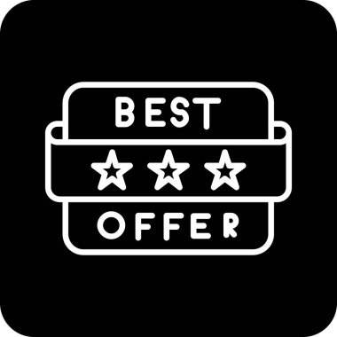 Moda tasarım tarzında harika bir teklif ikonu. Siyah arka planda web tasarımı için en iyi teklif simgesi. vektör simgesi basit ve modern düz sembol.