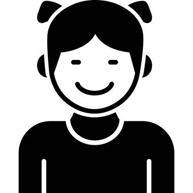 kadın karakter ikonu vektör illüstrasyonu