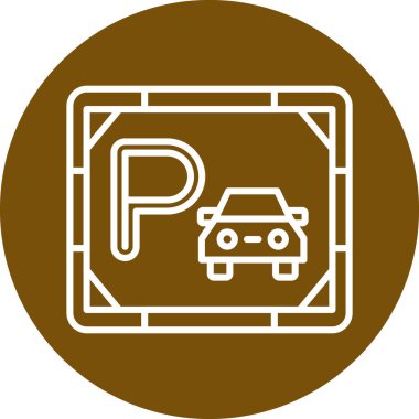 araba park vektörü illüstrasyonu, basit tasarım