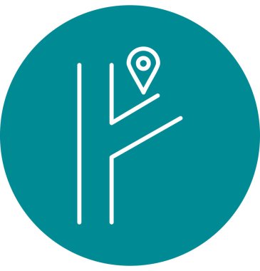 işaretleyici konum belirleyici çizgi simgesi.