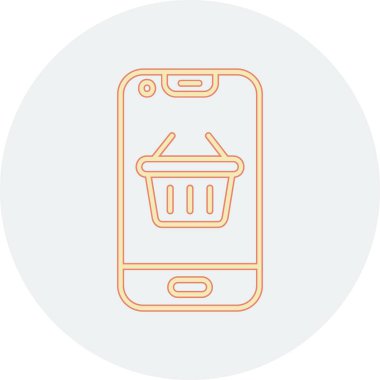 mobil sepet vektör illüstrasyonu