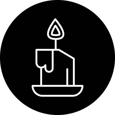 vektör mum simgesi, vektör illüstrasyonu