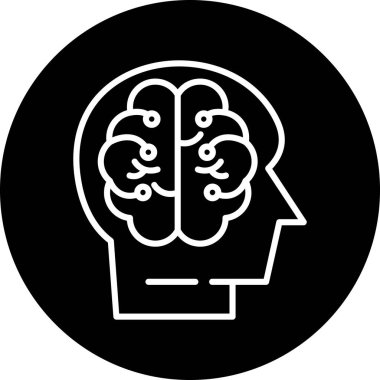 Beyin. Web simgesi basit illüstrasyon