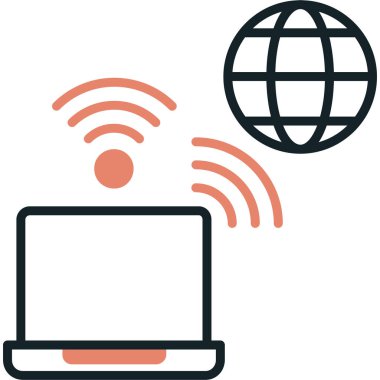 İnternet simgesi, vektör illüstrasyonu. internet kavramı