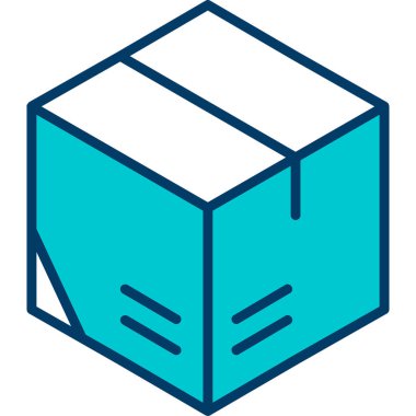 kutu teslim lojistik simgesi ana hat biçiminde