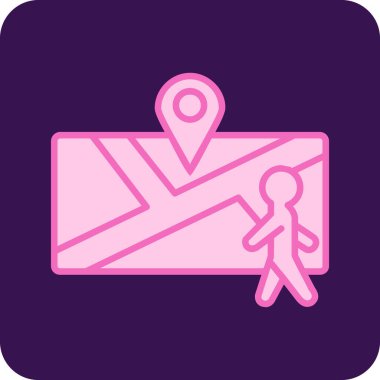 Harita. Web simgesi basit illüstrasyon