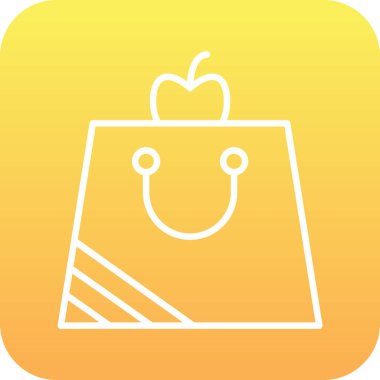 Sarı ve beyaz bir elmanın vektör çizimi