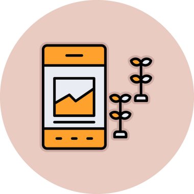 ok ve pasta grafiği çizelgesi biçiminde akıllı telefon