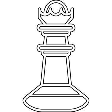 Satranç oyunu satranç stratejisi simgesi ana hat biçiminde
