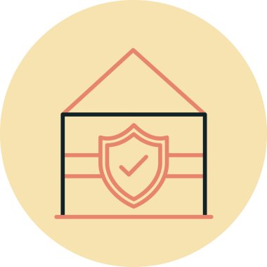 Kalkan simgesinin vektör illüstrasyonu