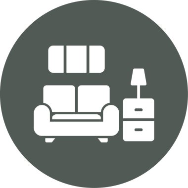 kanepe düz vektör simgesi