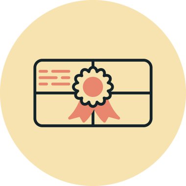 Sertifika vektörü düz renk simgesi