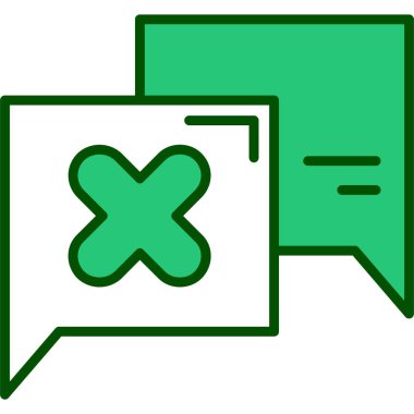 Ana hatlar biçiminde sohbet mesajı simgesi