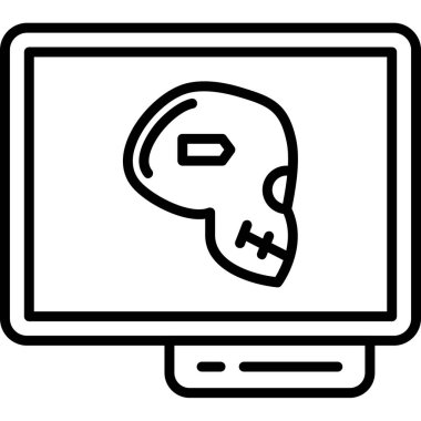 bilgisayar kafatası simgesi. beyaz arkaplanda izole edilmiş web tasarımı için ana bilgisayar kafatası vektör simgesi