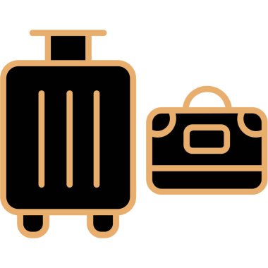 Bavul. Web simgesi basit illüstrasyon