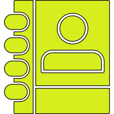 Bir kitabın yeşil, siyah ve beyaz ikonunun vektör çizimi