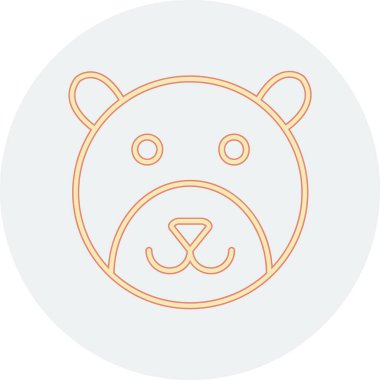 hayvan yüzü ikon vektör illüstrasyonu