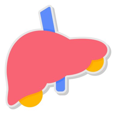Karaciğer organ ikonu. beyaz üzerinde izole edilmiş karaciğer organ vektör simgesi rengi