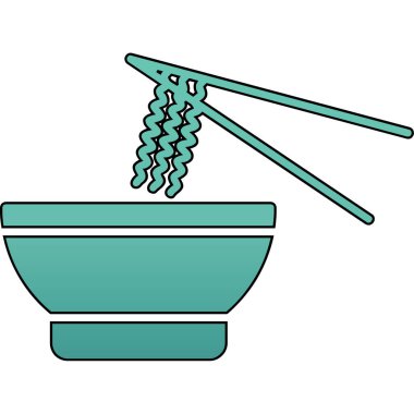 Erişte ikonu resim vektör çizimi tasarımı ile kase