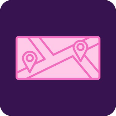 Harita. Web simgesi basit illüstrasyon