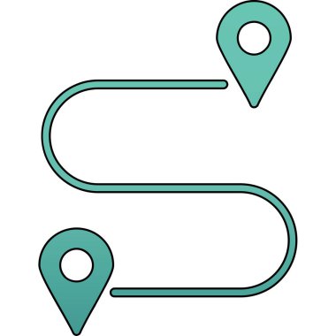 konum simgesi. Çizgi konumu pin vektör rengi düz izole