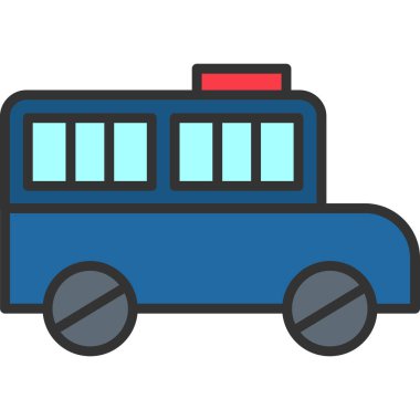 Araba otobüsü. Web simgesi basit illüstrasyon