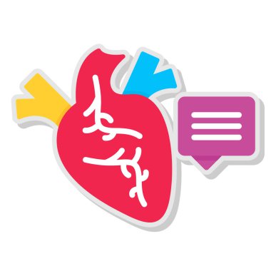 kalp çıkartmalı konuşma balonu