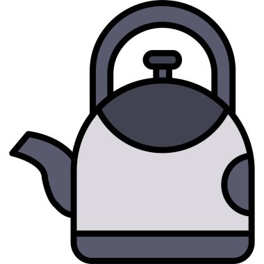 Mutfak ısıtıcısı vektör simgesi, doldurulmuş tasarım