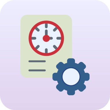 zaman yönetimi düz simgesi, vektör, illüstrasyon