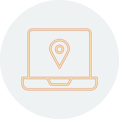 konum vektörü ince çizgi simgesi