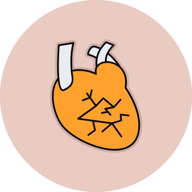 kırık kalp simgesi, vektör, illüstrasyon