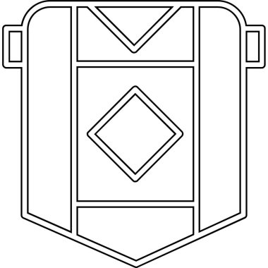 Kalkan kutsal kişilerin resmi. Kalkan vektör simgesi web için basit çizimi