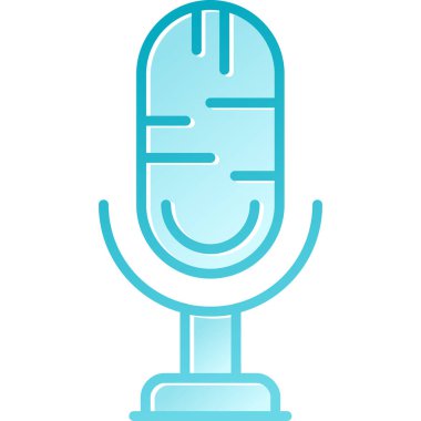 mikrofon simgesi. Düz renk tasarımı. vektör illüstrasyonu.