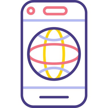 Cep telefonu. Web simgesi basit illüstrasyon