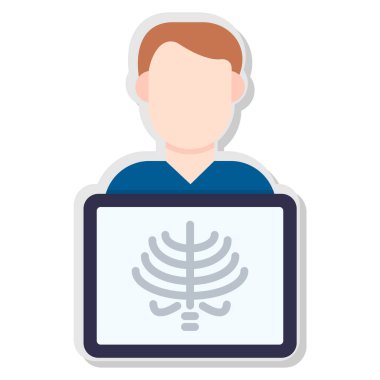 doktor vektörü düz renk simgesi