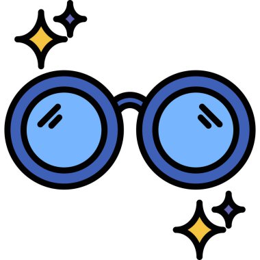 Gözlük ikonu. taslak gözlük vektör simgesi rengi düz izole kontur