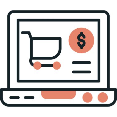 çevrimiçi alışveriş vektörü simgesi